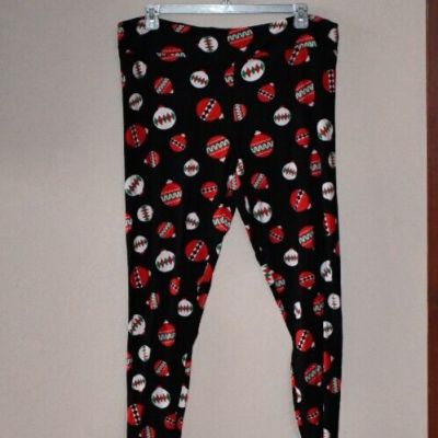 Derek Heart Plus Black Christmas Xmas Holiday Ornament Leggings Size 3X